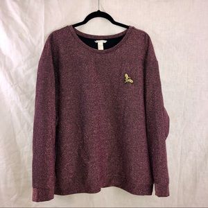 Pink Sparkly H&M Sweater Sz XL 🐝